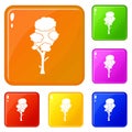 Linden icons set vector color Royalty Free Stock Photo