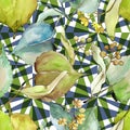 Linden leaves pattern in a watercolor style. Royalty Free Stock Photo