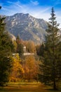 Linderhof Palace inner garden in autumn