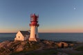 Lindesnes Fyr, historic lighthouse in Norway, seen through a rounded window