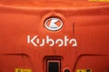 Kubota logo in a small excavator..