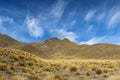 Lindis Pass that lies between the valleys of the Lindis and Ahuriri Rivers, south island of New Zealand Royalty Free Stock Photo