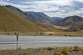 Lindis Pass that lies between the valleys of the Lindis and Ahuriri Rivers, south island of New Zealand