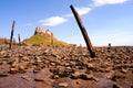 Lindisfarne Castle from beach II Royalty Free Stock Photo