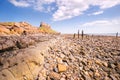 Lindisfarne Castle and beach III Royalty Free Stock Photo