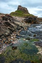 LINDISFARNE CASTLE, HOLY ISLAND/NORTHUMBERLAND - AUGUST 16 : Vie Royalty Free Stock Photo