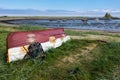 LINDISFARNE CASTLE, HOLY ISLAND/NORTHUMBERLAND - AUGUST 16 : Vie Royalty Free Stock Photo