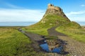 Lindisfarne Castle on the Northumberland coast, England.