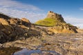 Lindisfarne Castle from the Rocks Royalty Free Stock Photo