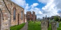 Lindisfarne Priory and Church of St Mary on Holy Island in Northumberland Royalty Free Stock Photo