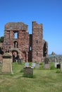 Lindisfarne Priory and Castle, Northumberland Royalty Free Stock Photo