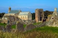 Lindisfarne Priory on the Holy Island Royalty Free Stock Photo