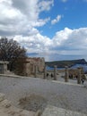 Lindos acropolis, rhodes, greece Royalty Free Stock Photo