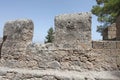 Lindos Actopolis Fortress wall. Rhodes island, Greece Royalty Free Stock Photo