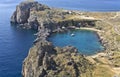 Lindos ancient acropolis area from Rhodes island, Royalty Free Stock Photo