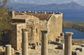 Lindos ancient acropolis at Rhodes Royalty Free Stock Photo