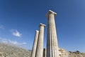 Lindos ancient acropolis at Rhodes island Royalty Free Stock Photo