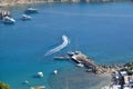 Lindos Bay with yachts and boats Royalty Free Stock Photo