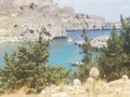 Lindos Beach Greece vacation paradise Royalty Free Stock Photo