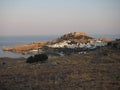 Beautiful view from the mountain of Lindos on the island of Rhodes in Greece Royalty Free Stock Photo