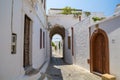 Lindos Gate in Narrow Street at Rhodes Island