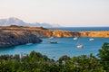 Lindos, Greece - August 11, 2018: St. Paul`s Bay, Rhodes, Greece Royalty Free Stock Photo