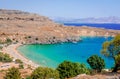 Lindos, Rhodes, Greece: View of the gulf