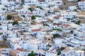 Lindos view from the top of white houses, Greece, the island Rhodes,