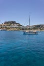 view of a yacht in the sea