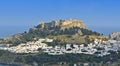 Lindos village at Rhodes island Royalty Free Stock Photo