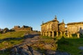 Lindoso Castle and historic stone granaries in the village of Lindoso in Portugal in warm evening light Royalty Free Stock Photo