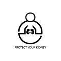 People with kidney icon. Concept of protect your kidney.