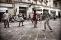 Lindy Hop Flash Mob Royalty Free Stock Photo