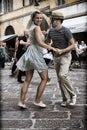 Lindy Hop Flash Mob Royalty Free Stock Photo