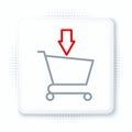 Line Add to Shopping cart icon isolated on white background. Online buying concept. Delivery service sign. Supermarket Royalty Free Stock Photo