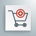 Line Add to Shopping cart icon isolated on white background. Online buying concept. Delivery service sign. Supermarket Royalty Free Stock Photo