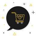 Line Add to Shopping cart icon isolated on white background. Online buying concept. Delivery service sign. Supermarket Royalty Free Stock Photo