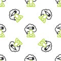 Line Addiction to the drug icon isolated seamless pattern on white background. Heroin, narcotic, addiction, illegal