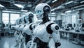 Advanced Humanoid Robots in a Modern Factory Setting