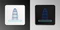 Line Agbar tower icon isolated on grey background. Barcelona, Spain. Colorful outline concept. Vector