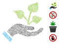 Line Agriculture Project Hand Icon Vector Mosaic