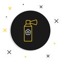 Line Air freshener spray bottle icon isolated on white background. Air freshener aerosol bottle. Colorful outline