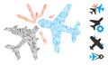 Line Airplane Collision Icon Vector Collage Royalty Free Stock Photo