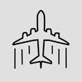 Line Airplane Icon. Airplane logo Template. Icon design. vector illustration2 Royalty Free Stock Photo