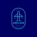 Line airplane with minimal badge colored logo design vector graphic symbol icon illustration creative idea Royalty Free Stock Photo