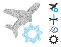Line Airplane Options Gear Icon Vector Collage