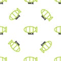 Line Airship icon isolated seamless pattern on white background. Vector Illustration