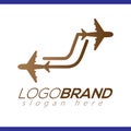 Line Airways J letter logo vector element. Initial Plane Travel logo Template