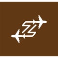 Line Airways Z letter logo vector element. Initial Plane Travel logo Template