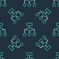 Line Algorithm icon isolated seamless pattern on black background. Algorithm symbol design from Artificial Intelligence Royalty Free Stock Photo